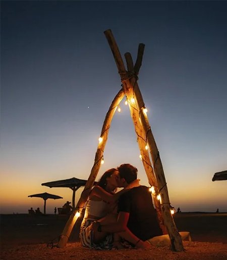 Decoración de noche romántica