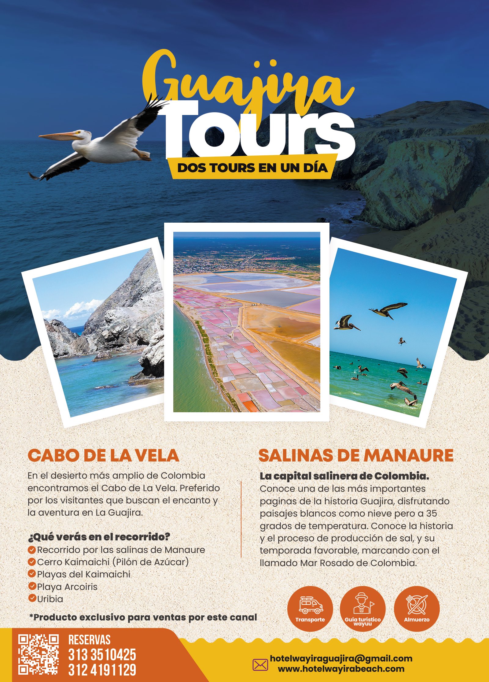 Programación de tours del Hotel Wayira Beach